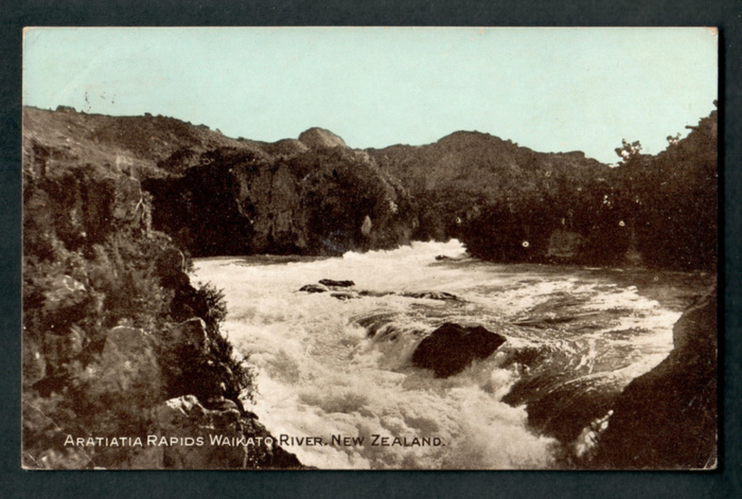 Coloured postcard of Aratiatia Rapids. - 46799 - Postcard image 0