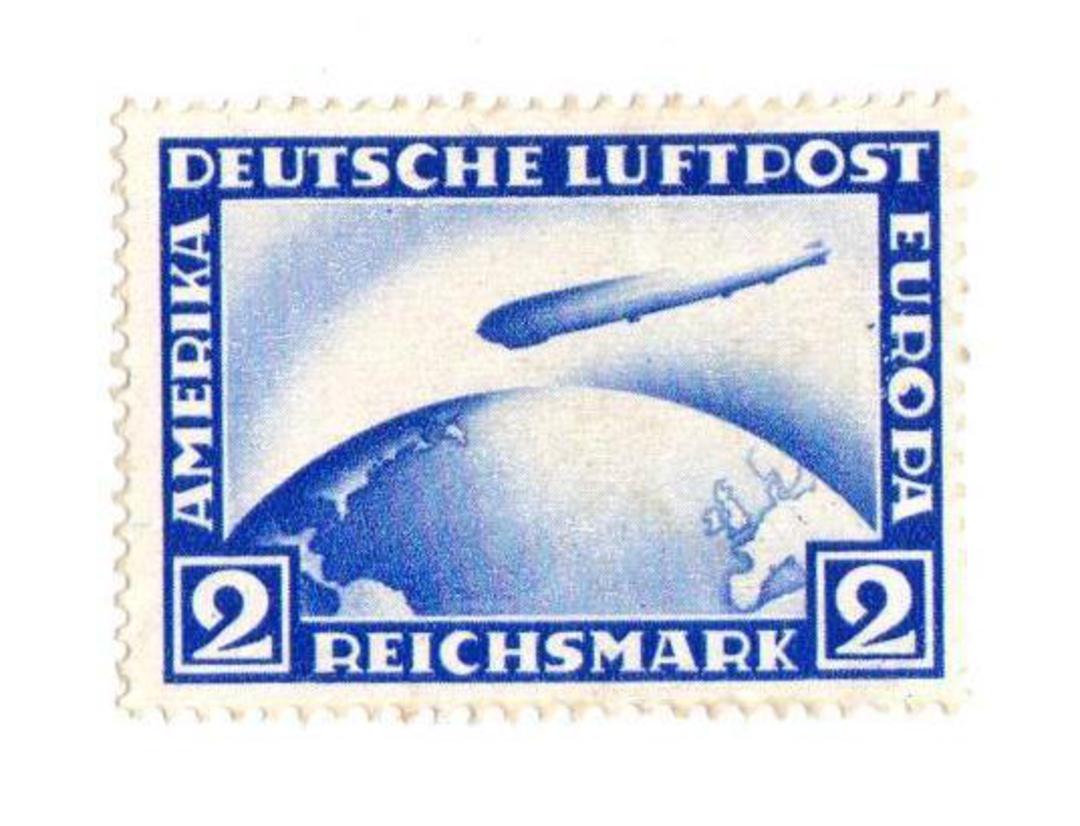 GERMANY 1928 Graf Zeppelin 2pf Bright Blue. Gum damage. Slight stain. - 75472 - Mint image 0