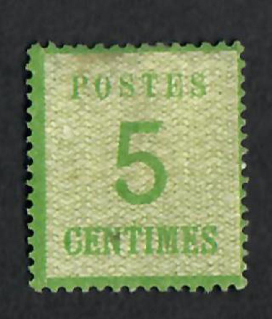 ALSACE and LORRAINE GERMAN ARMY of OCCUPATION 1870 Definitive 5c Pale Yellow-Green. Points of the net downwards. Very rare. A sm image 0