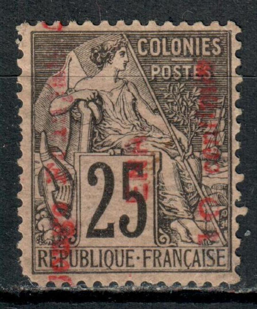 CONGO 1891 Definitive Surcharge 5c on 25c Black on rose. Surharge vertical and double. Red. Not priced by SG. Dull corner. - 758 image 0