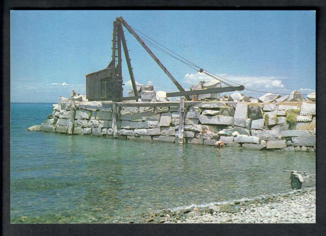 Modern Coloured Postcard of Old Granite Wharf Paritu Coromandel. - 446508 - Postcard image 0