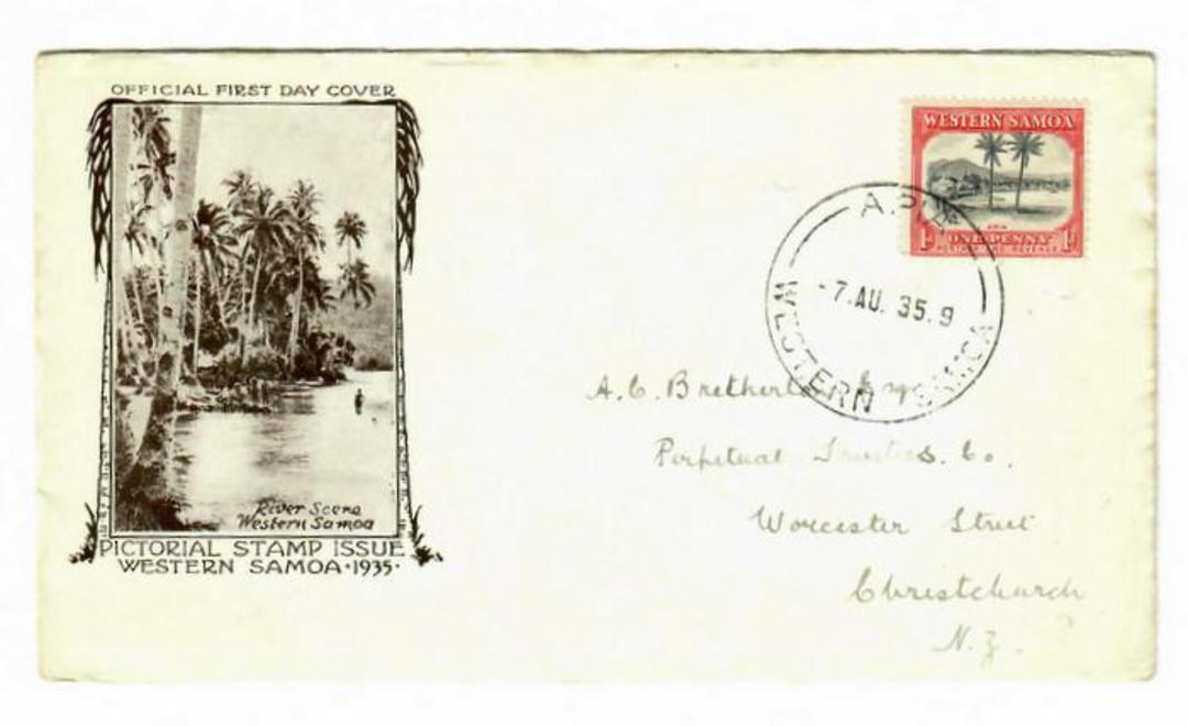 SAMOA 1935 1d Pictorial on illustrated first day cover. - 30145 - FDC image 0