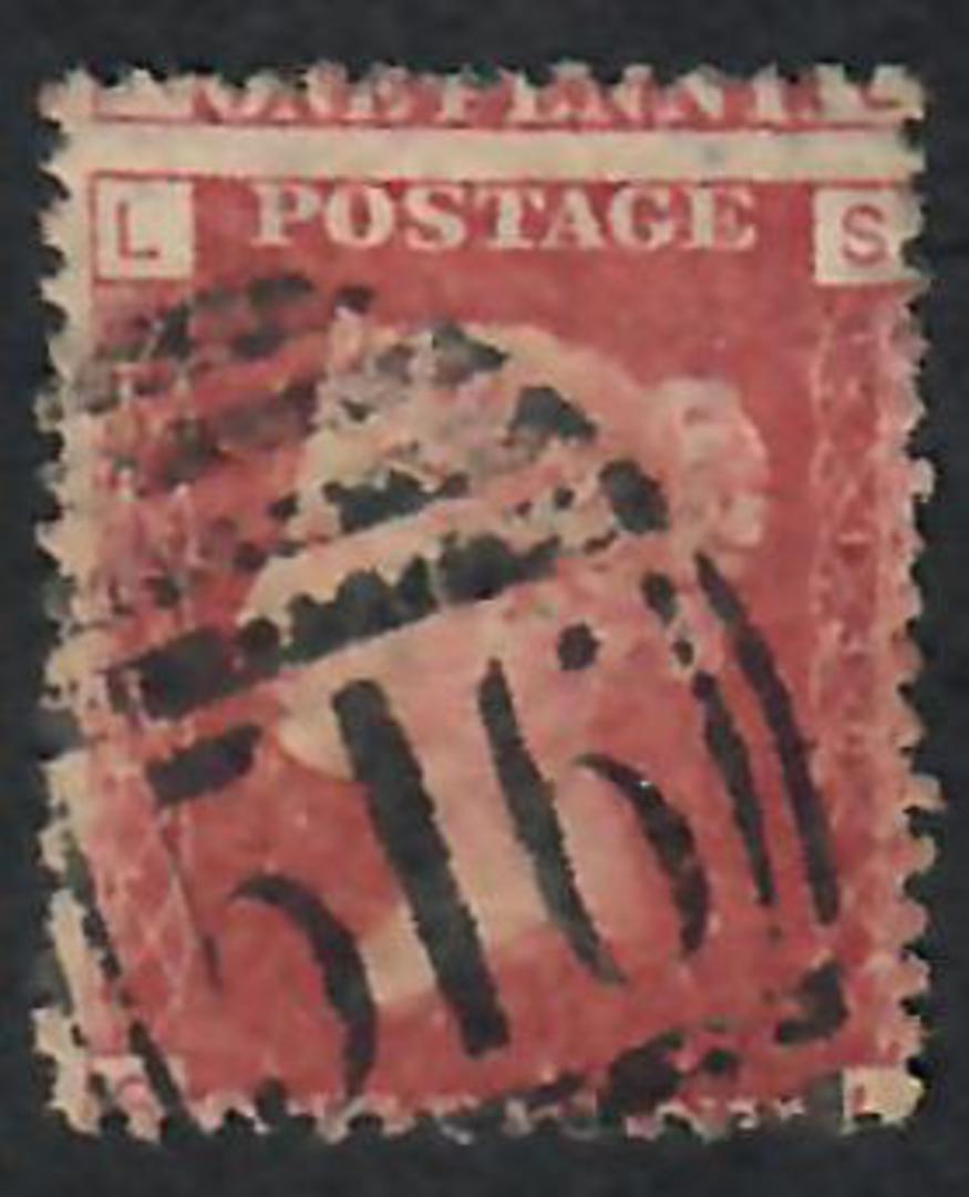 GREAT BRITAIN 1858 1d red. Plate 130 Letters LSSL. Centered south. - 70130 - Used image 0