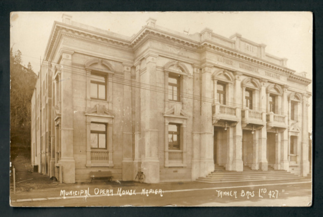 Real Photograph of Municipal Opera House Napier. Early Tanner card. - 47886 - Postcard image 0