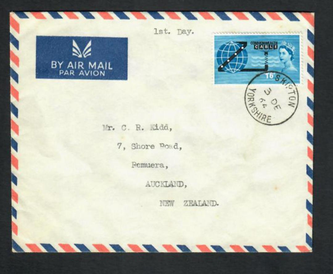 GREAT BRITAIN 1963 Opening of Compac Cable on first day cover airmail to New Zealand. - 31842 - FDC image 0