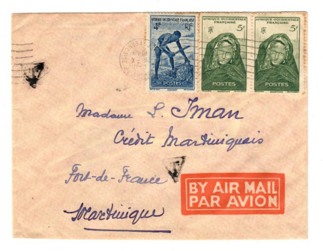 FRENCH WEST AFRICA 1949 Letter from Conakry to Martinique. - 37597 - PostalHist image 0
