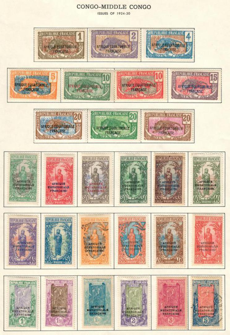 MIDDLE CONGO 1924 Definitives. Set of 28. - 56089 - Mint image 0