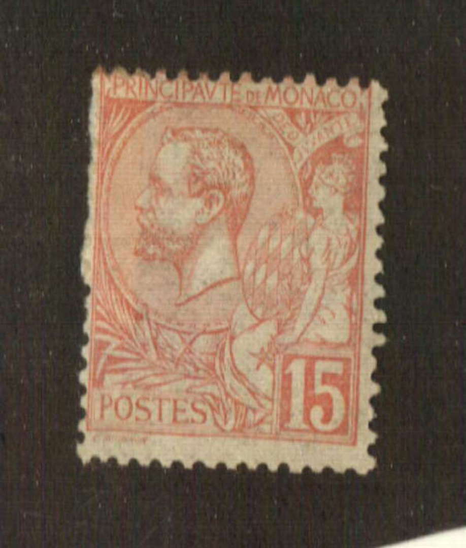 MONACO 1891 Definitive 15c Dull Rose. An adhesion does not detract from the front. - 78926 image 0