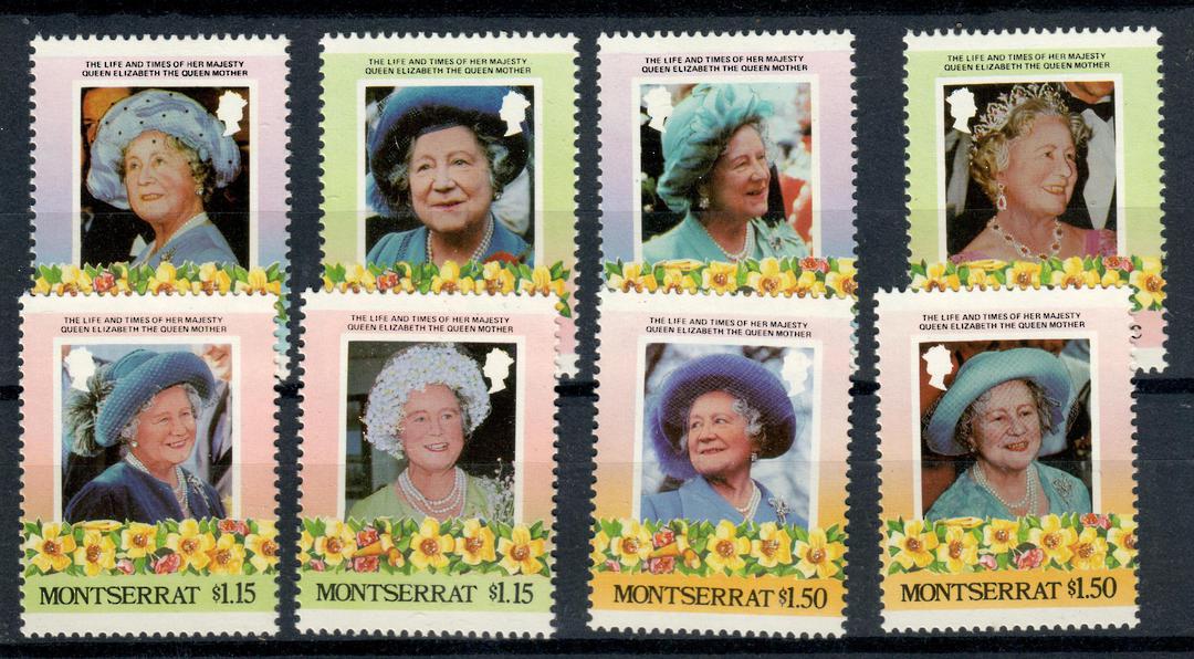 MONTSERRAT 1985 Life and Times of Queen Elizabeth the Queen Mother. Set of 8. - 20878 - UHM image 0