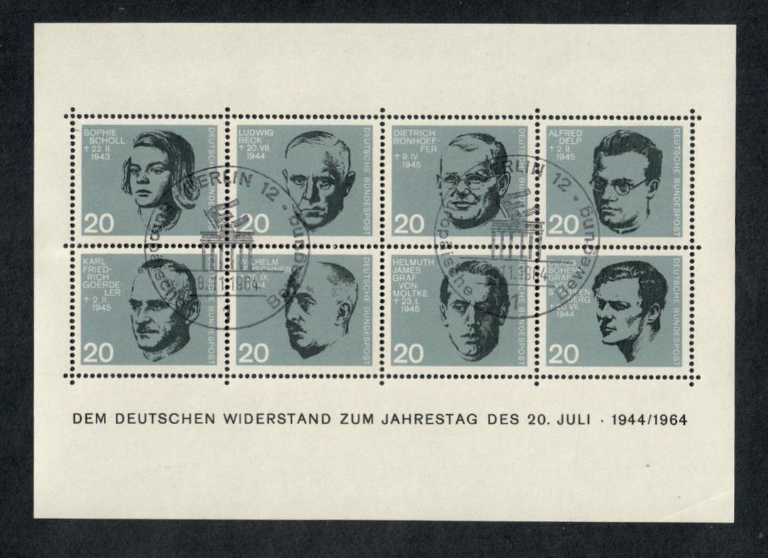 WEST GERMANY 1964 20th Anniversary of the Attempt on Hitler's Life. Miniature sheet. - 53241 - VFU image 0