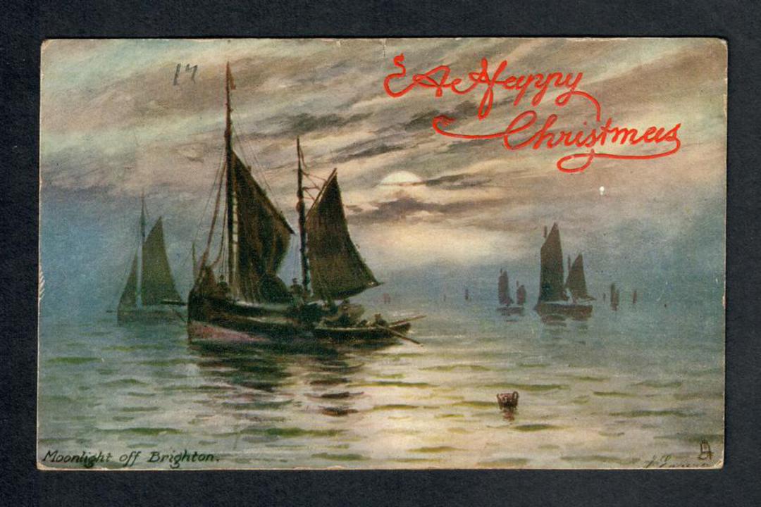 Coloured postcard of "Moonlight off Brighton". - 40238 - Postcard image 0