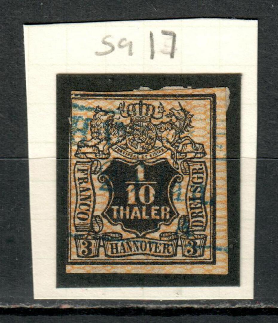 HANOVER 1856 Definitive 1/10 th Black and Orange. From the collection of H Pies-Lintz. - 77459 - FU image 0