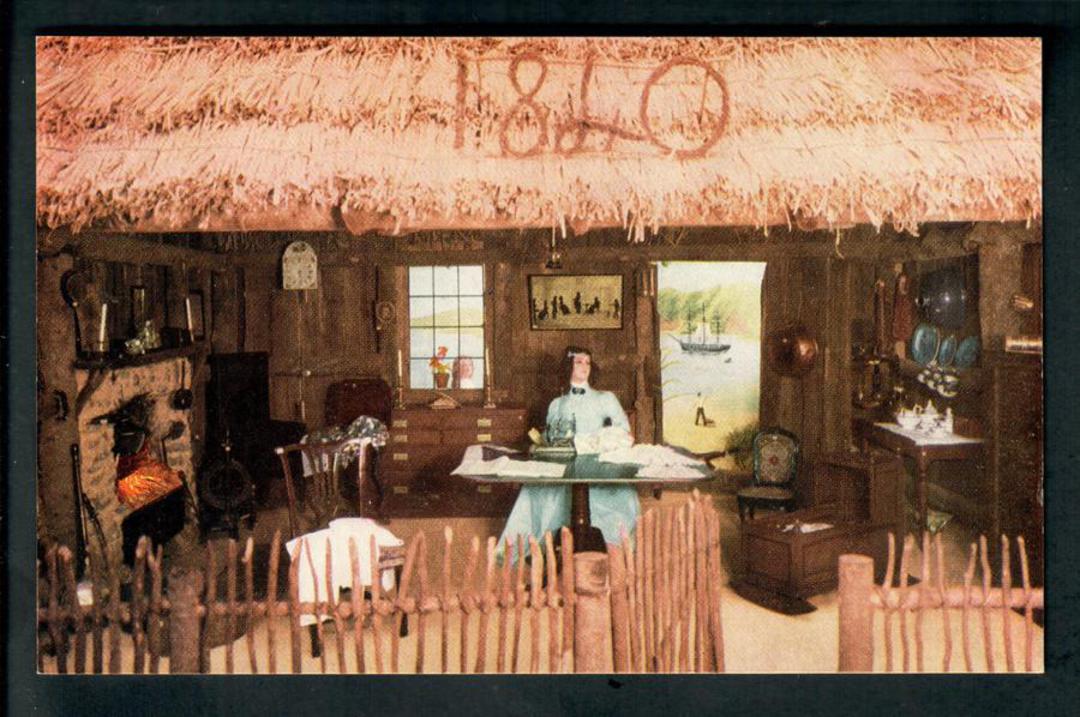 NEW ZEALAND 1940 Centenial Exhibition. Souvenir Postcard of South Island Pioneer Hut. - 49788 - Postcard image 0