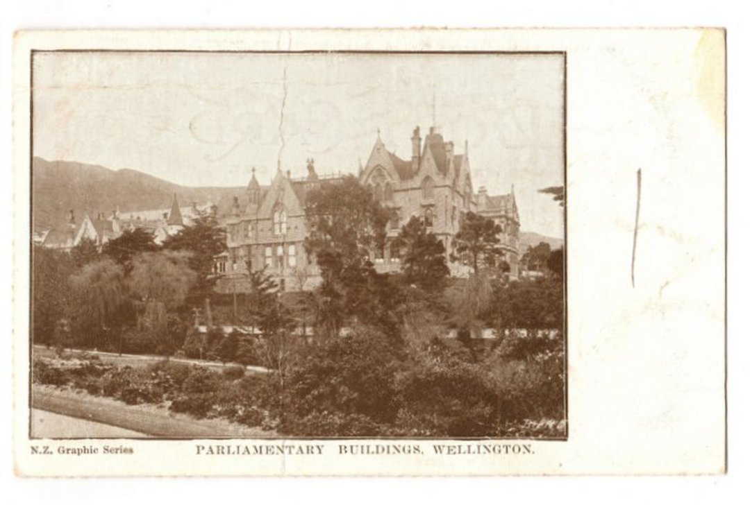 Postcard of Parliamentary Buildings Wellington. - 247330 - Postcard image 0