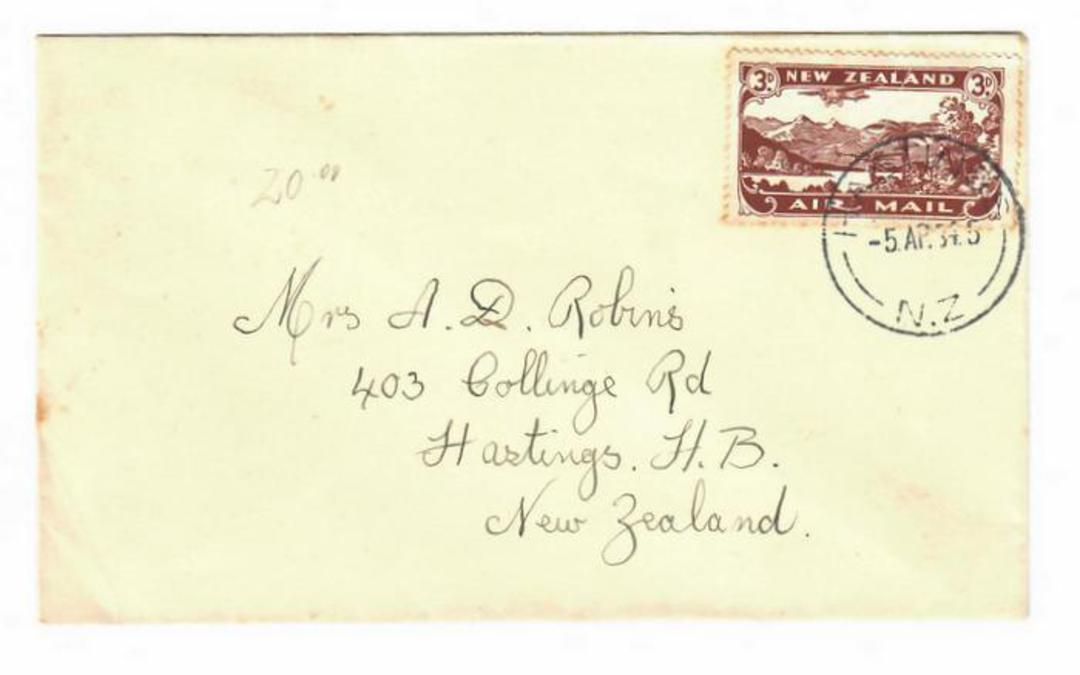 NEW ZEALAND 1934 Airmail 5/4/34. - 30809 - PostalHist image 0