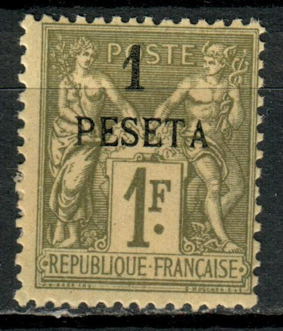 FRENCH Post Offices in MOROCCO 1891 Definitive 1p on 1fr Olive-Green. - 73726 - MNG image 0