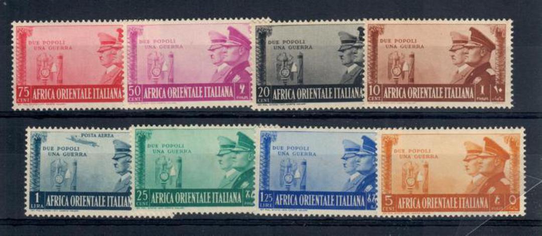 ITALIAN EAST AFRICA 1941 Axis Commemoration. Set of 9 except for the 1L (SG 62 £55). - 20366 - UHM image 0