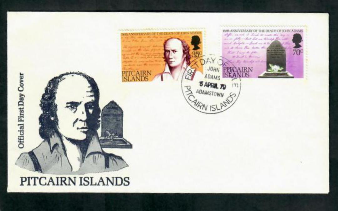 PITCAIRN ISLANDS 1979 150th Anniversary of the Death of John Adams. Set of 2 on first day cover. - 31618 - FDC image 0