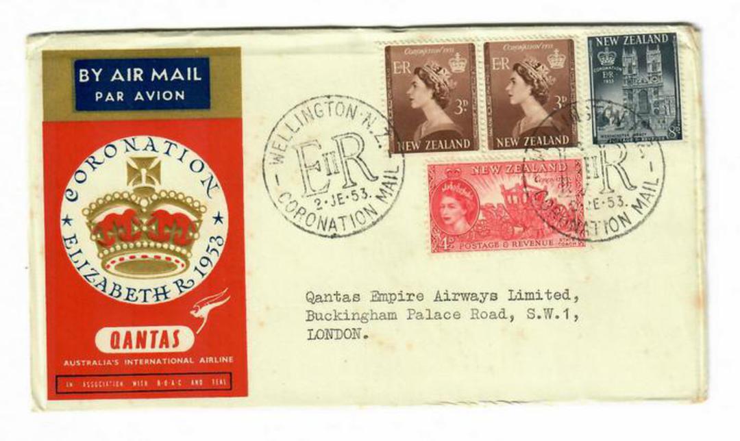 NEW ZEALAND 1953 Qantas Coronation Flight Cover from Wellington to London. - 31090 - PostalHist image 0