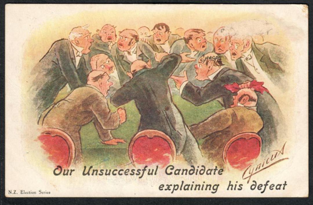 Coloured postcard by Cynicus. Unsuccessful candidate. - 44394 - Postcard image 0