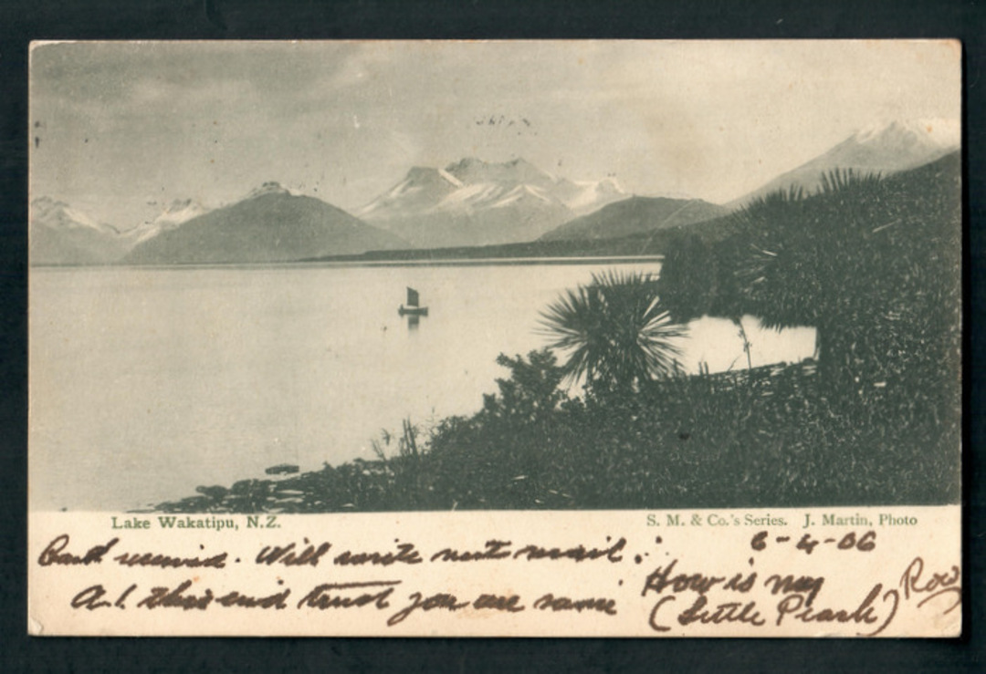Early Undivided Postcard by J Martin of Lake Wakatipu. - 249429 - Postcard image 0