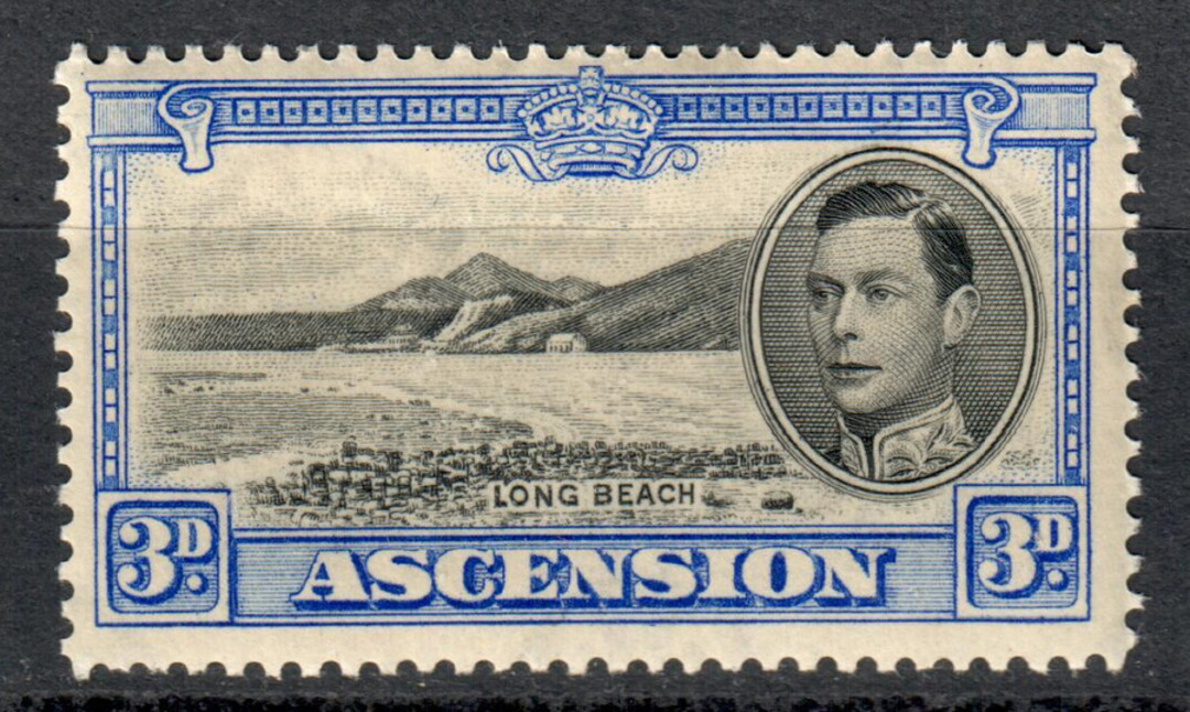 ASCENSION 1938 Geo 6th Definitive 3d Black and Ultramarine. Tropical gum. - 6951 - LHM image 0