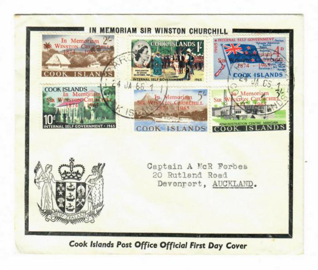 COOK ISLANDS 1966 In Memorium of Sir Winston Churchill. Official Cook Islands Post Office first day cover. - 30509 - FDC image 0