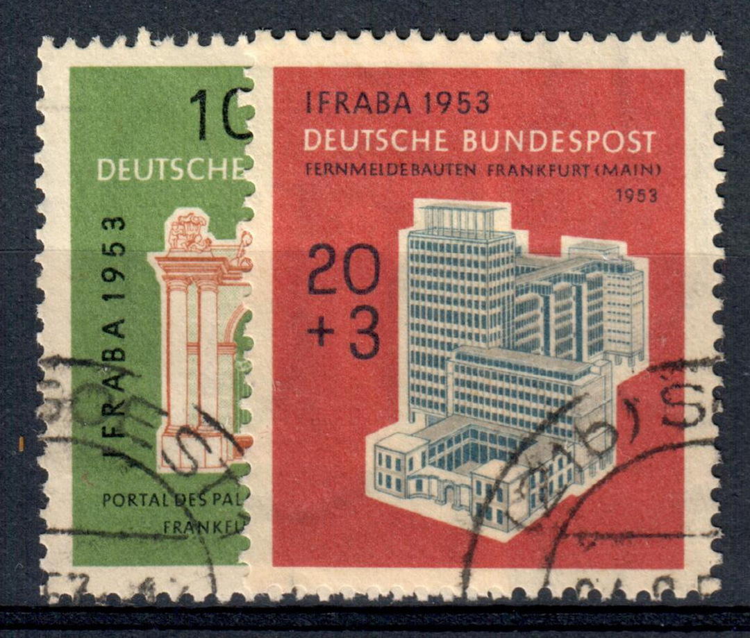 WEST GERMANY 1953 Frankfurt International Philatelic Exhibition. Set of 2. - 72162 - VFU image 0
