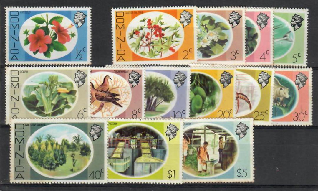 DOMINICA 1975 Elizabeth 2nd Definitives. Short set of 12. Includes high values except the $10. - 22480 - UHM image 0