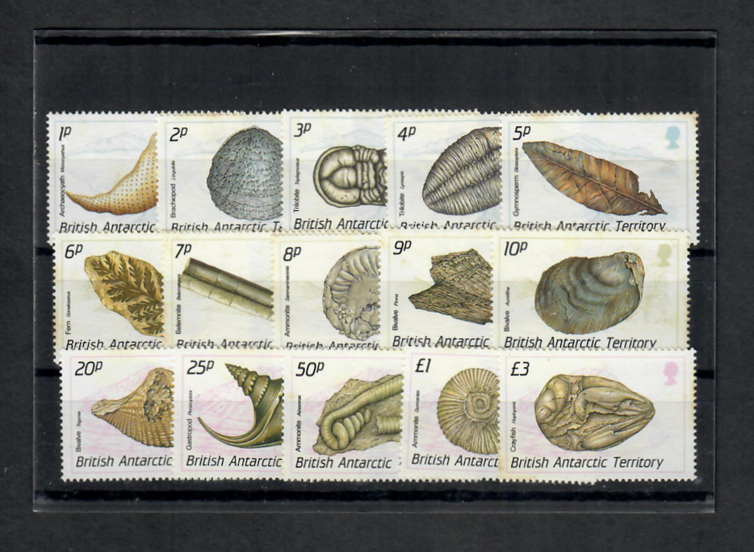 BRITISH ANTARCTIC TERRITORY 1990 Definitives. Set of 15. Fossils. - 22797 - UHM image 0