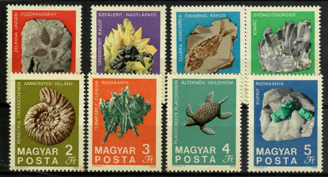 HUNGARY 1969 Centenary of the Hungarian Geological Institute. Minerals and Fossils. - 23784 - UHM image 0