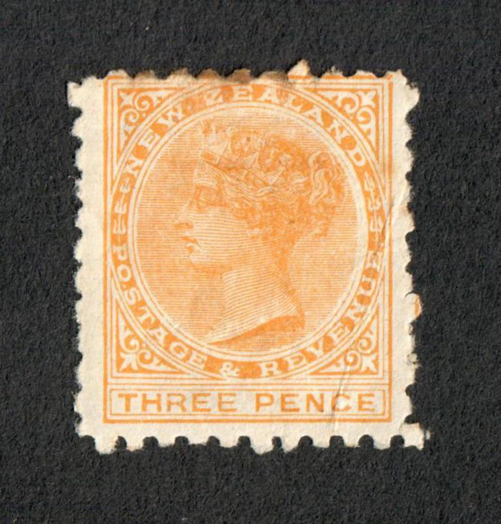 NEW ZEALAND 1882 Victoria 1st Second Sideface 3d Yellow. - 31 - Mint image 0