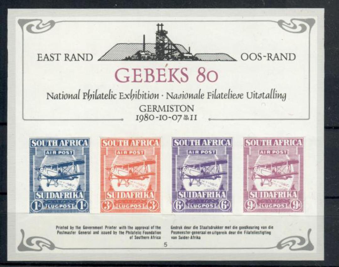 SOUTH AFRICA 1980 Cinderella Gebeks '80 National Stamp Exhibition. Miniature sheet. - 20382 - UHM image 0