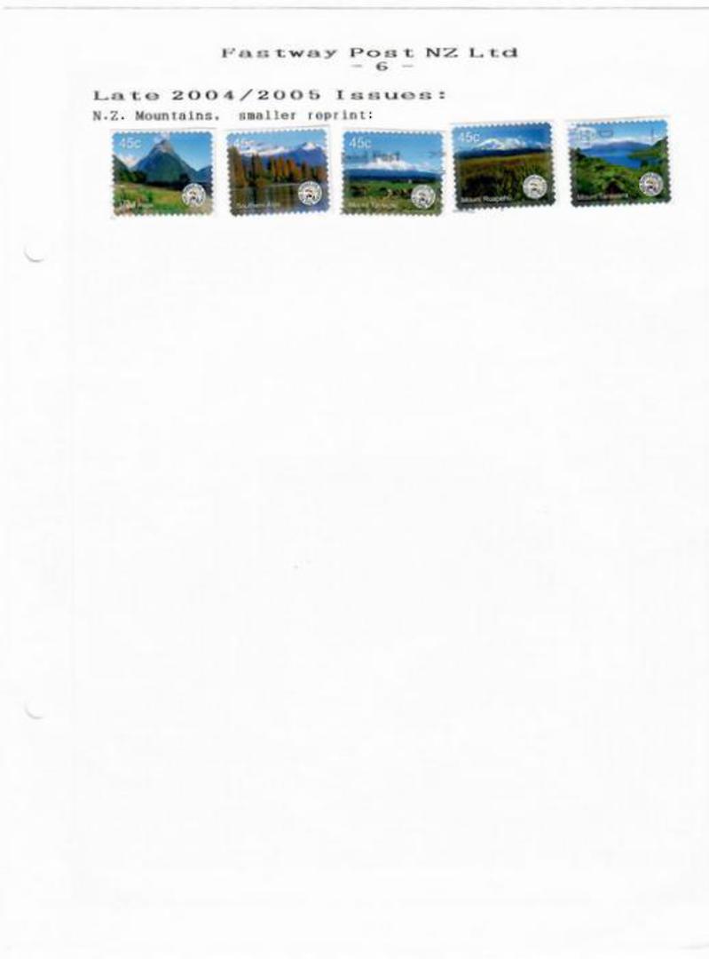 NEW ZEALAND Alternative Postal Operator New Zealand Fastway Post 2004 Mountains. Smaller Reprint. Set of 5. - 19633 - Used image 0