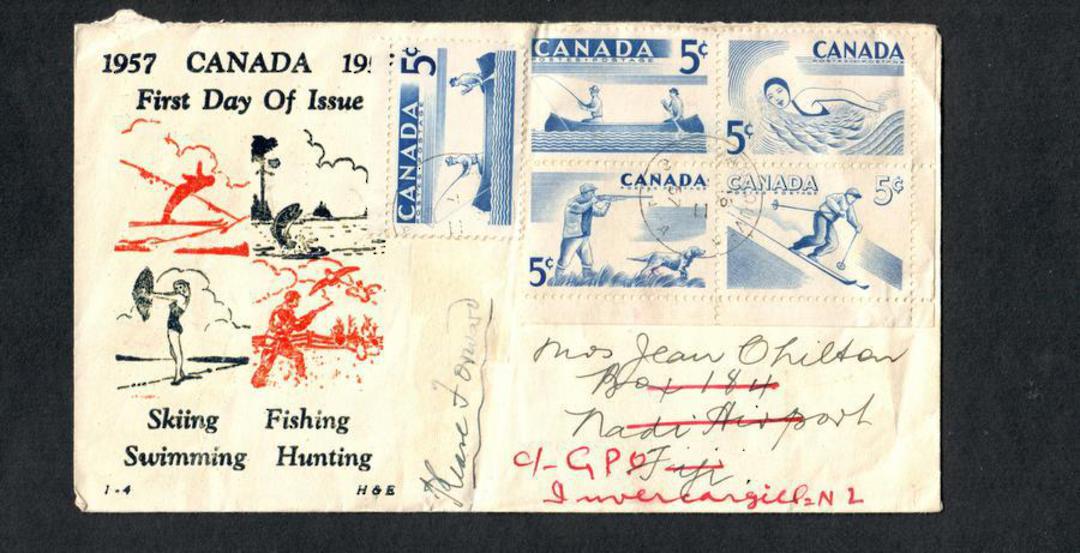 CANADA 1957 Letter to Fiji. Redirected to New Zealand. - 36927 - PostalHist image 0
