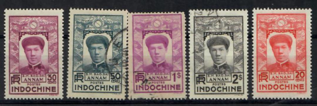 INDO-CHINA 1936 Definitives. Set of 11. Mostly mint but the three top values are fine used. - 25311 - Mint image 1