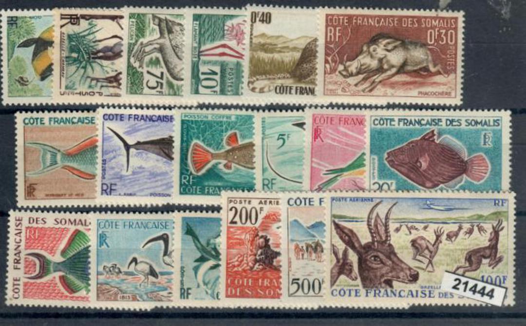 FRENCH SOMALI COAST 1958 Animals. Set of 18. Fresh and clean with hinge remains - 21444 - Mint image 0