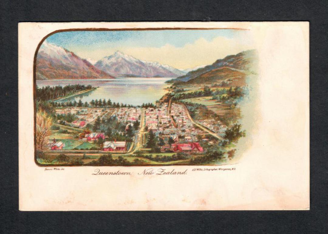 Coloured artcard of Queenstown. Adhesion on the reverse. - 49445 - Postcard image 0
