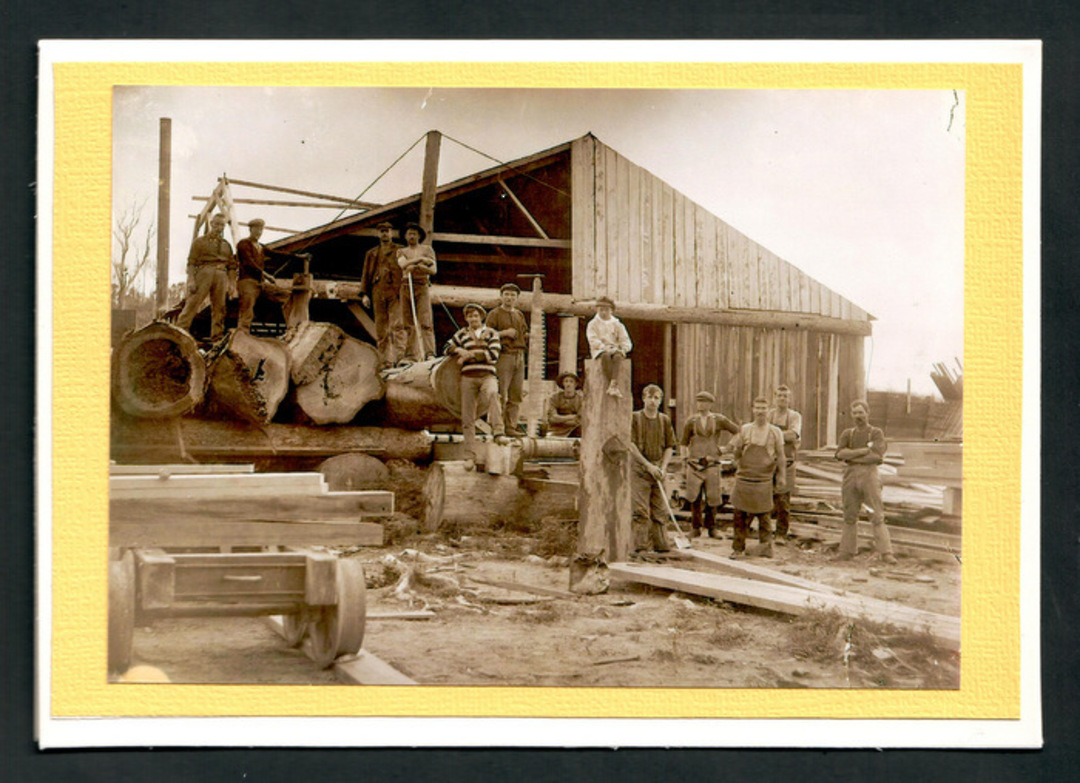 Reproduction of postcard of Timber Milling. - 46834 - Postcard image 0