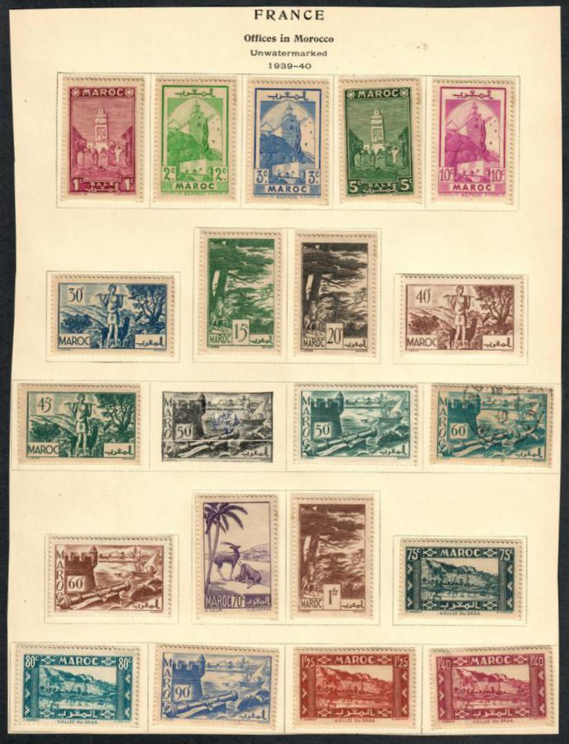 FRENCH MOROCCO 1939 Definitives. 36 values in the set of 37. Missing SG 250. Mixed mint and used. - 55181 - Mixed image 0