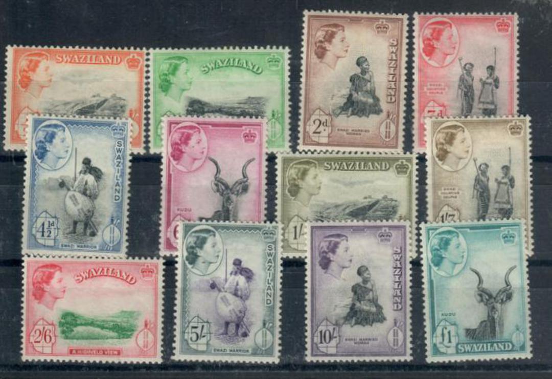 SWAZILAND 1956 Elizabeth 2nd Definitives. Set of 12. - 20752 - LHM image 0