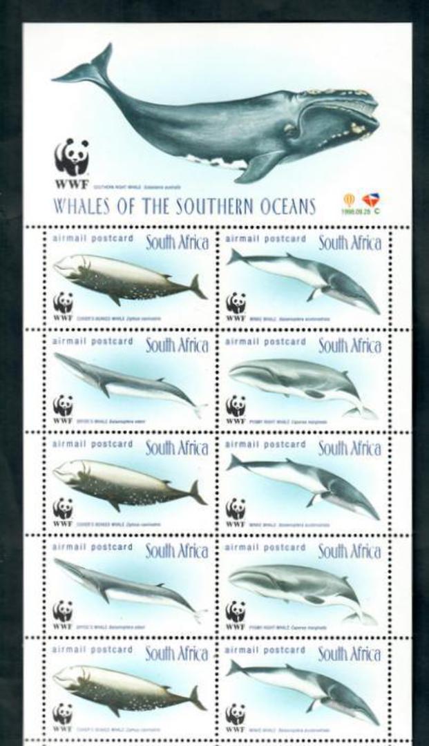 SOUTH AFRICA 1998 Endangered Species. Whales of the Southern Ocean. Sheetlet of 10. - 50092 - UHM image 0