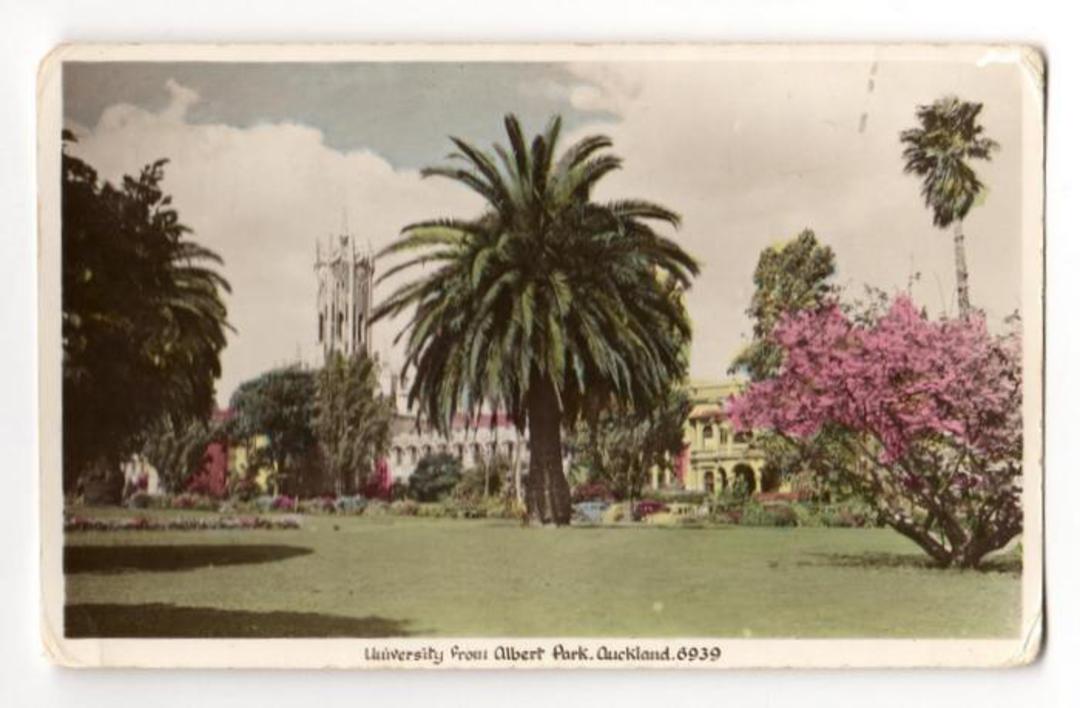 Tinted Postcard by  A B Hurst & Son of  Auckland University from Albert Park. (#45514). - 45515 - Postcard image 0