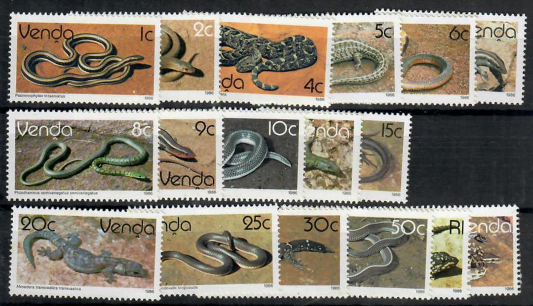 VENDA 1986 Reptiles. Set of 21 lessthe 3c 16c 18c and 21c. Includes the high values. . - 23112 - UHM image 0