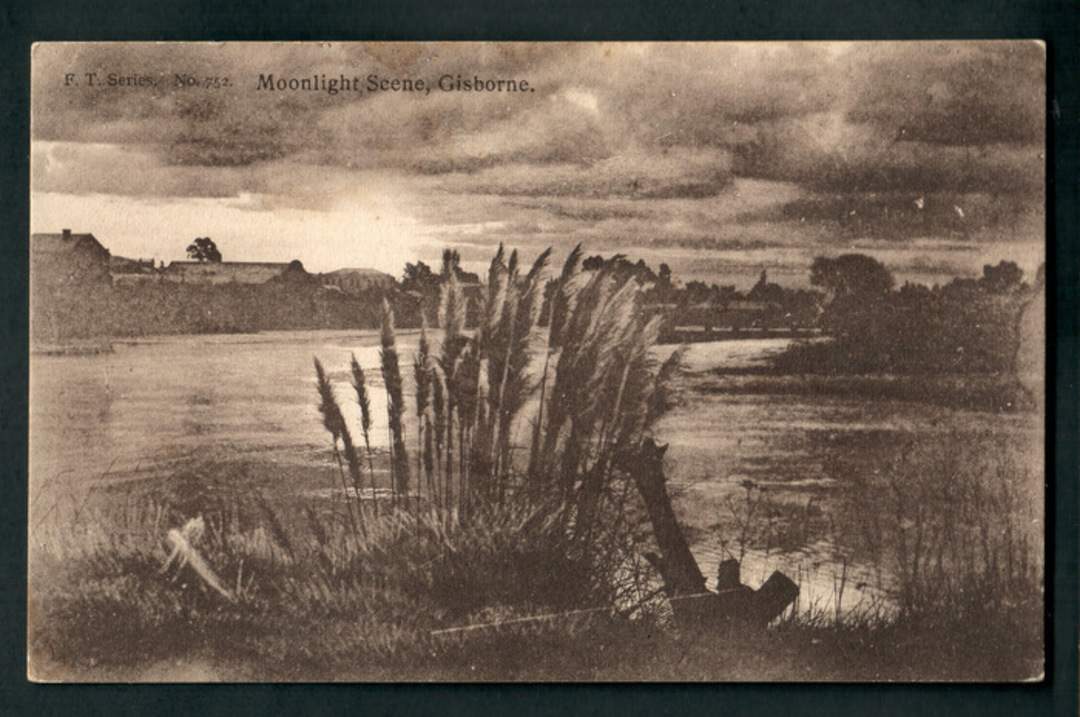 Postcard of Moonlight Scene Gisborne. - 48192 - Postcard image 0