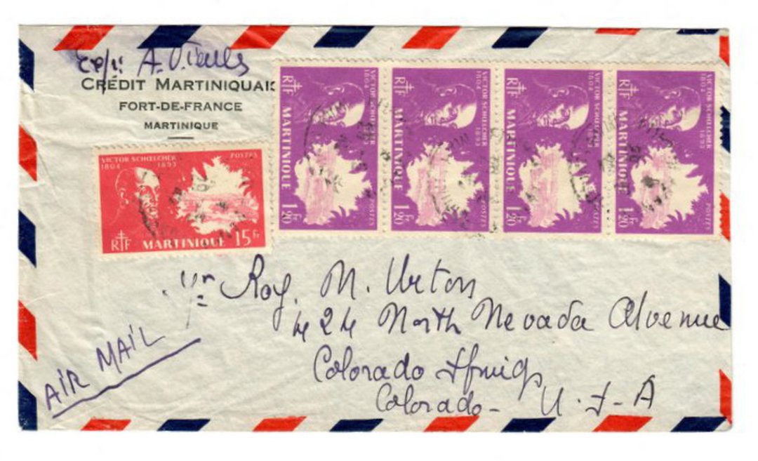 MARTINIQUE 1946 Airmail Letter from Fort de France to Colorado. - 37821 - PostalHist image 0