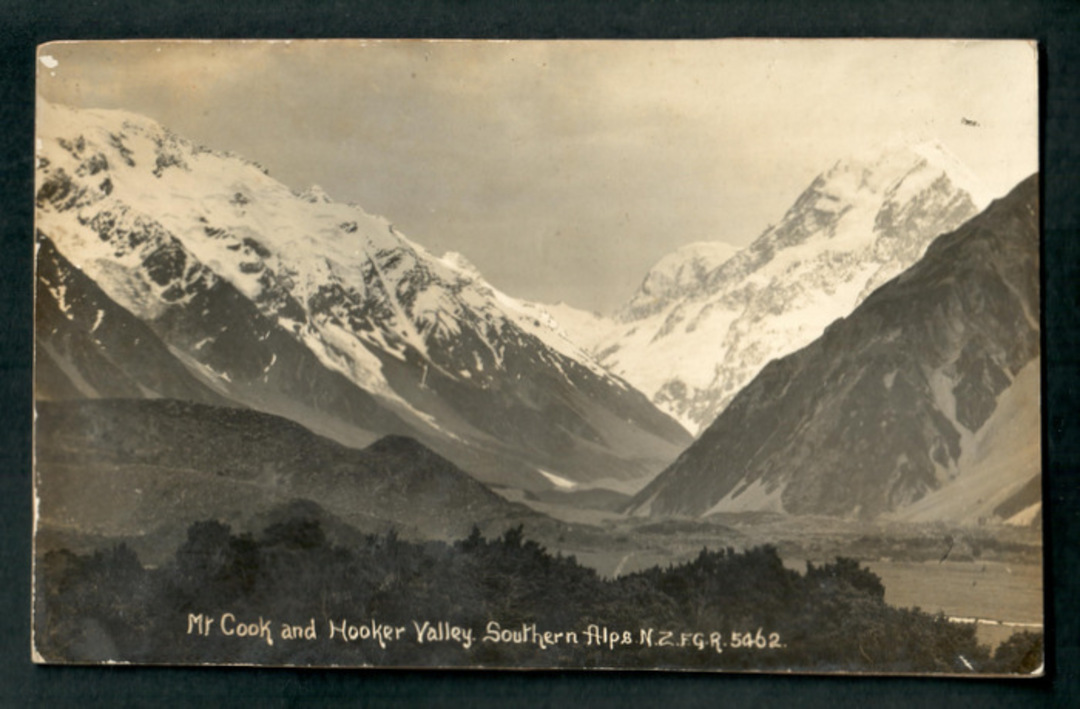 Real Photograph by Radcliffe of Mt Cook and Hooker Valley . - 48879 - Postcard image 0