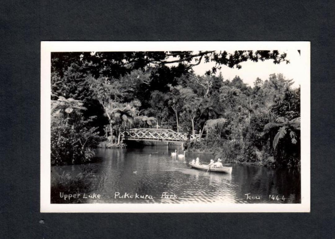 Real Photograph by Teeds of Upper Lake Pukekura Park. - 46942 - Postcard image 0