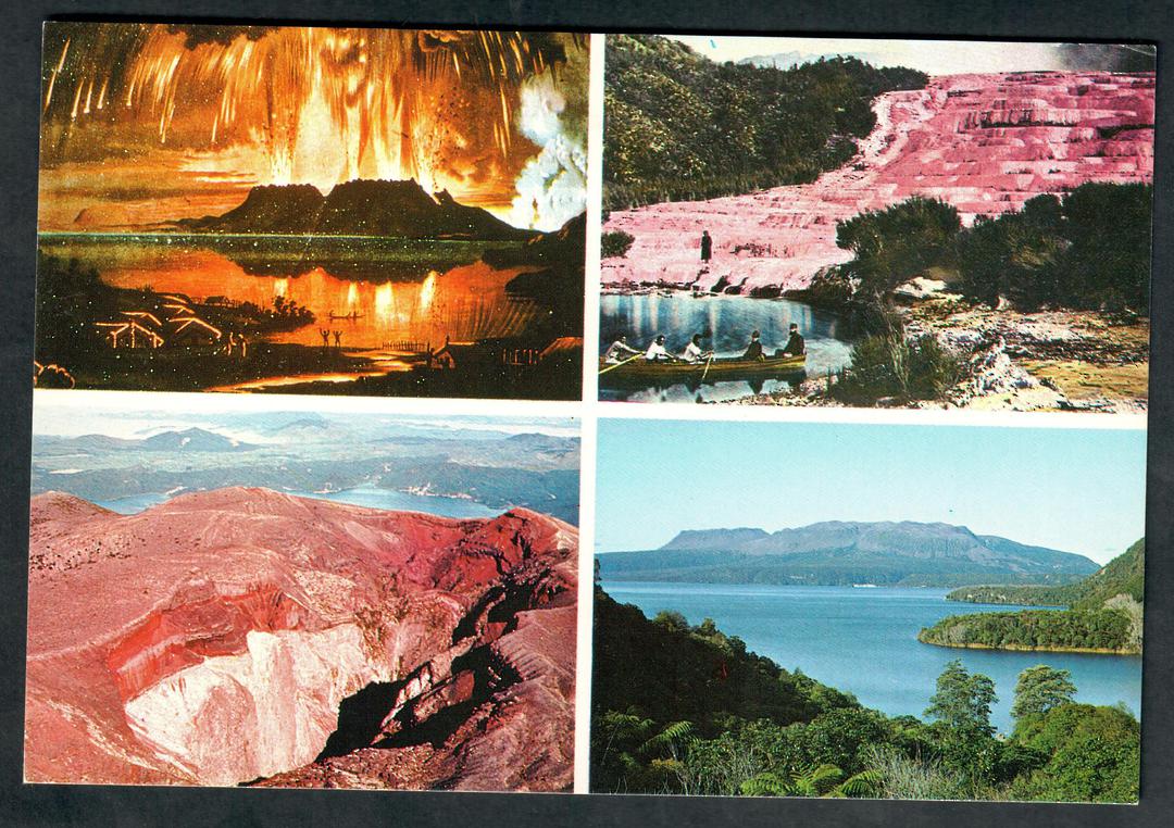 Modern Coloured Postcard. Montage of views relating to the Mt Tarawera eruption. - 445911 - Postcard image 0