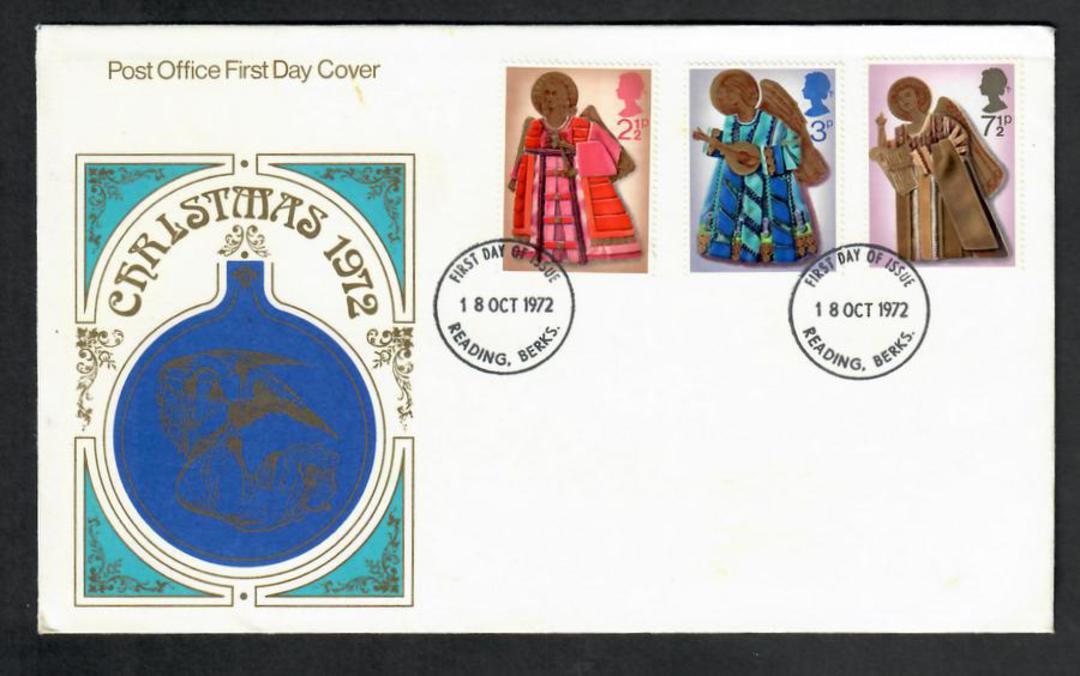 GREAT BRITAIN 1972 Christmas. Set of 3 on first day cover. - 130987 - FDC image 0